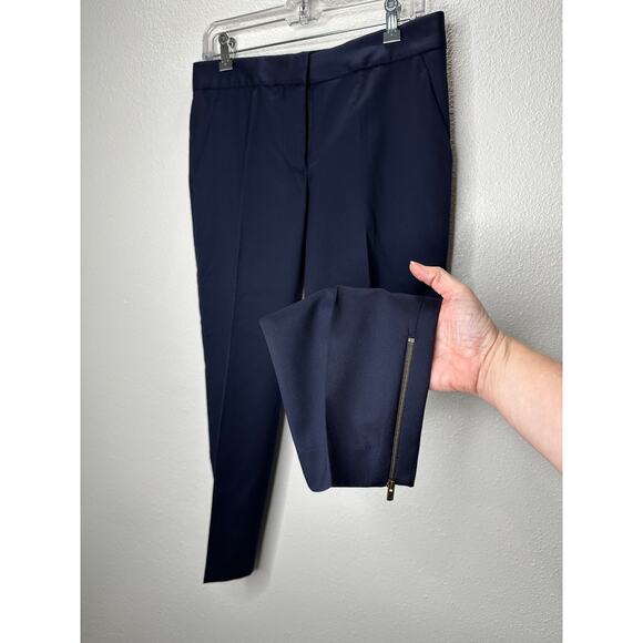 Stella McCartney Navy Vivian Wool Tapered Leg Zip Ankle Trouser Pant 40 / M - Picture 5 of 16